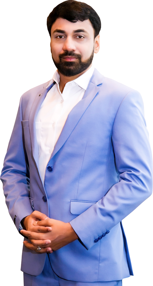 Dr. Sabyasachi Saha, CEO and Chief AI Scientist of Techno Exponent, in a light blue suit