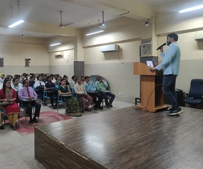 Students attending the Generative AI and Prompt Engineering seminar at Nopany Institute of Management Studies