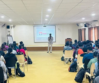 Students attending the Workshop on Generative AI organised by the IIC cell of Supreme Knowledge Foundation Group of Institutions